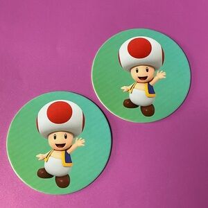 2 Short Toadstool Character Cardboard Game Topper